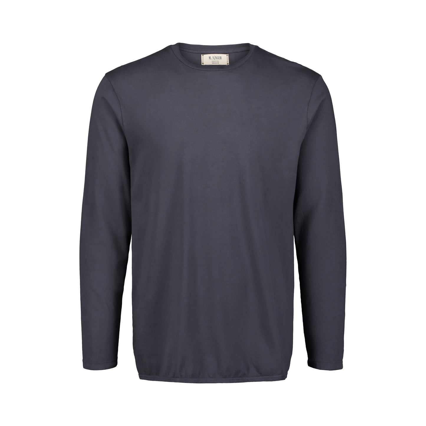 Men's Long Sleeve Shirts Cotton Tees Crew Neck T-Shirt, Black / M